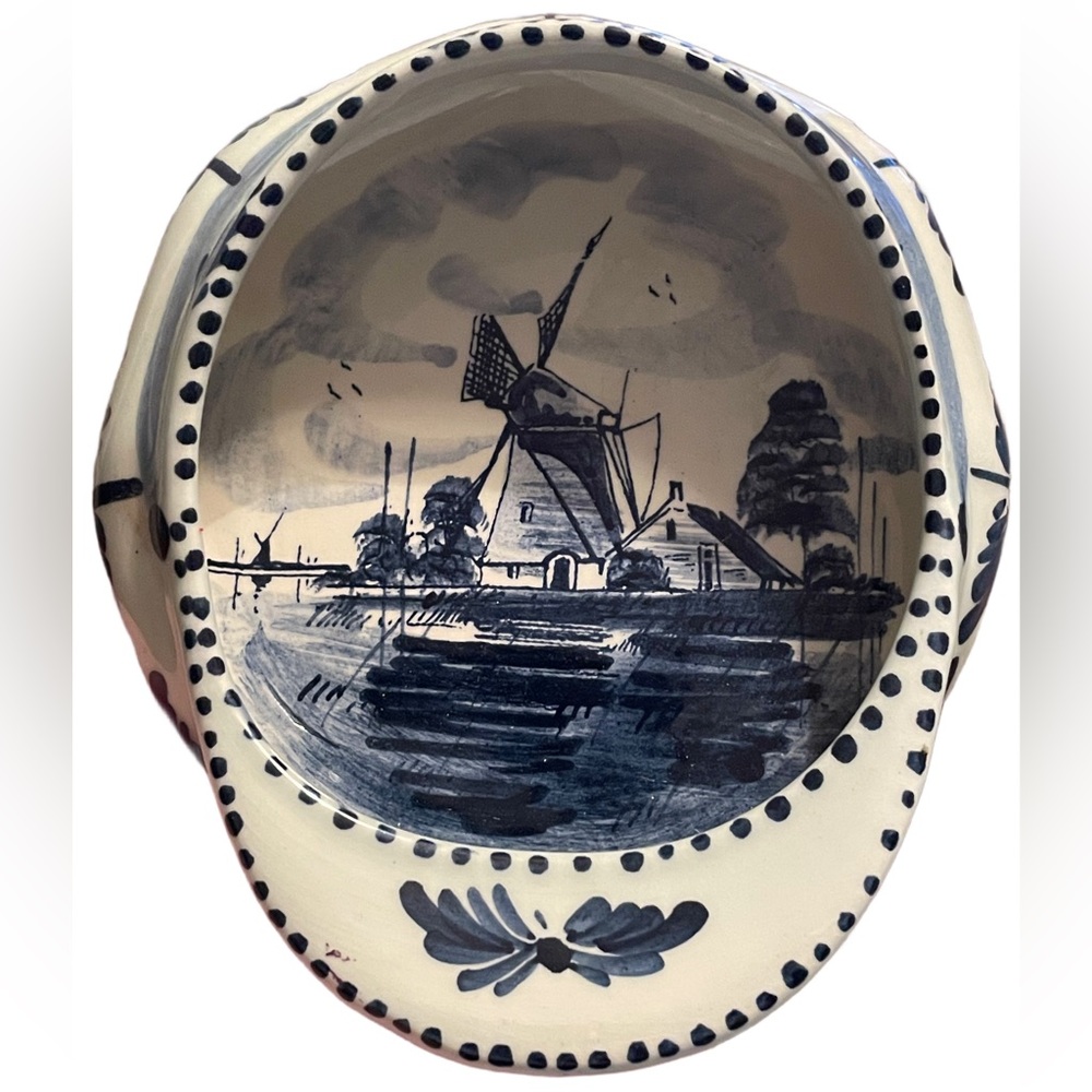 Vintage Delft Windmill Trinket Dish
